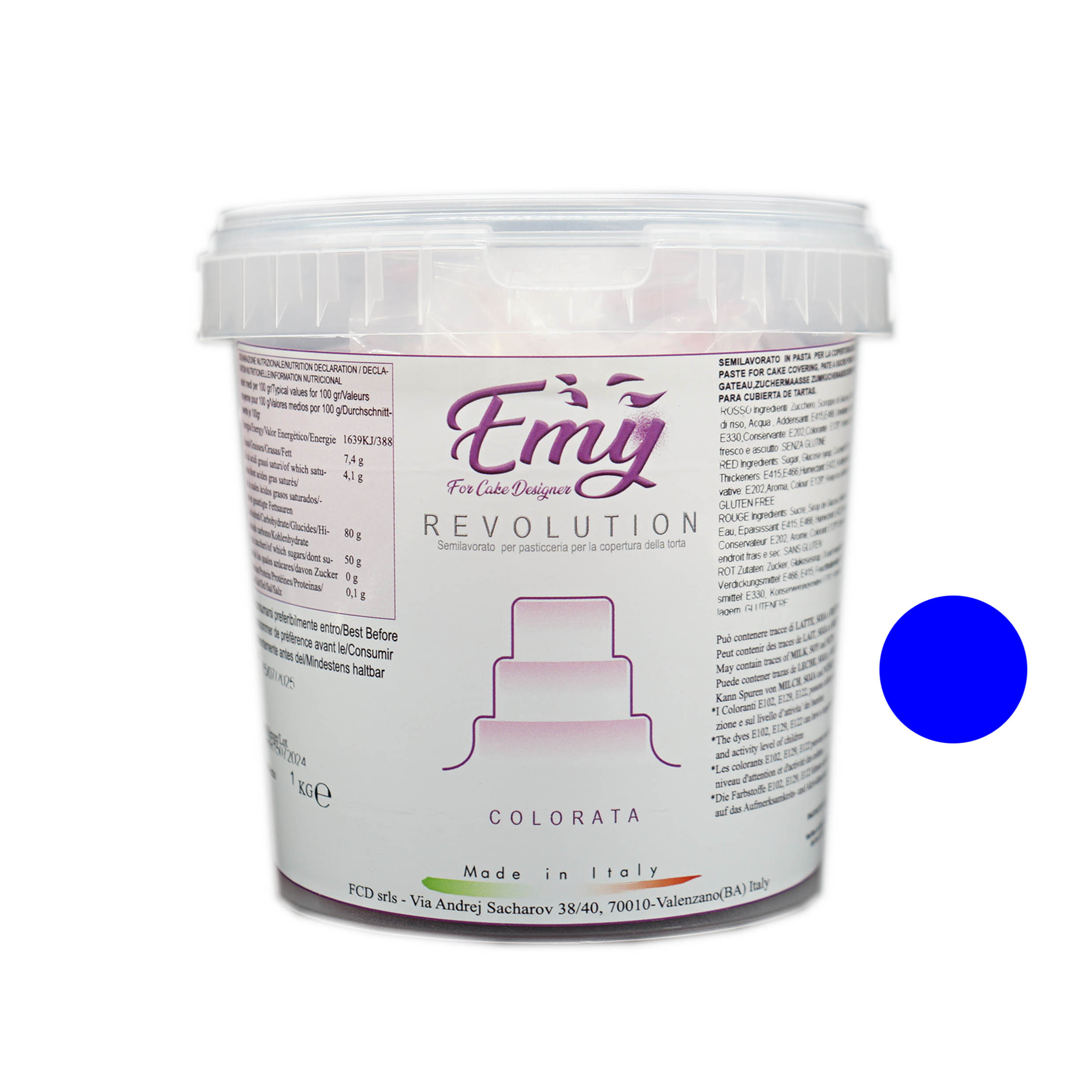  Foto: For Cake Designer -Emy Revolution blu brillante 1 kg